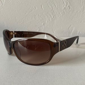 New Authentic Coach JEWEL Brown Gold Optic Gradient Sunglasses